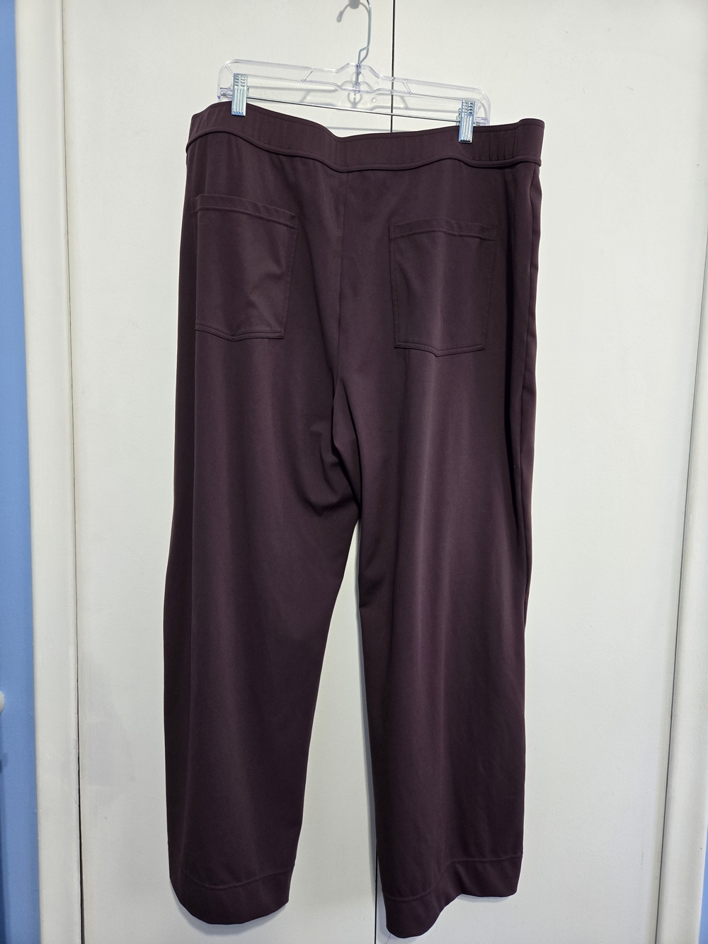 Halara 3X Wide Leg Pants Plum Button Front Stretch Lounge Trouser - Picture 4 of 6